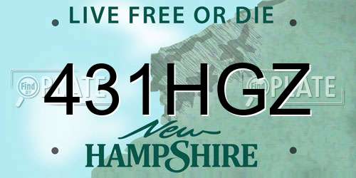 431HGZ New Hampshire License Plate