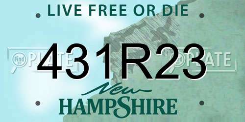 431R23 New Hampshire License Plate