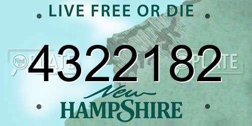4322182 New Hampshire License Plate
