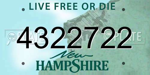 4322722 New Hampshire License Plate