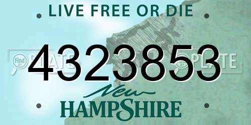 4323853 New Hampshire License Plate