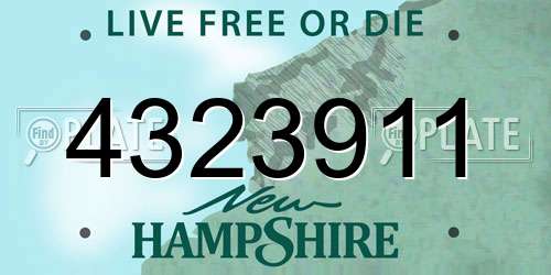 4323911 New Hampshire License Plate