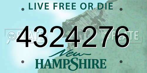 4324276 New Hampshire License Plate