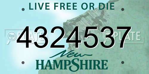 4324537 New Hampshire License Plate