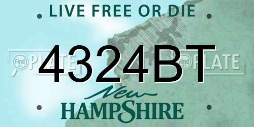 4324BT New Hampshire License Plate