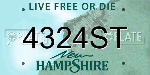 4324ST New Hampshire License Plate