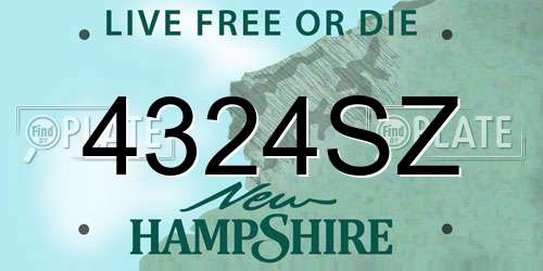 4324SZ New Hampshire License Plate