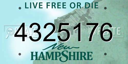 4325176 New Hampshire License Plate