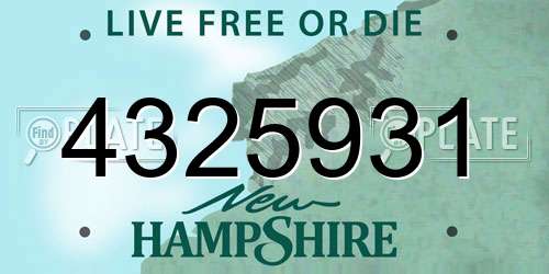 4325931 New Hampshire License Plate