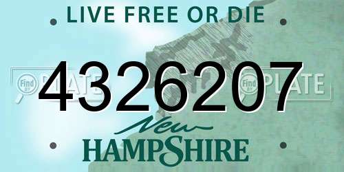 4326207 New Hampshire License Plate