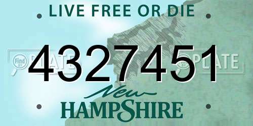4327451 New Hampshire License Plate