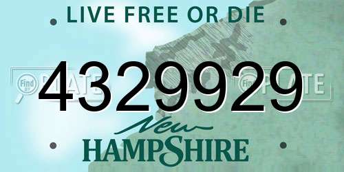 4329929 New Hampshire License Plate
