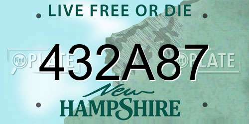 432A87 New Hampshire License Plate