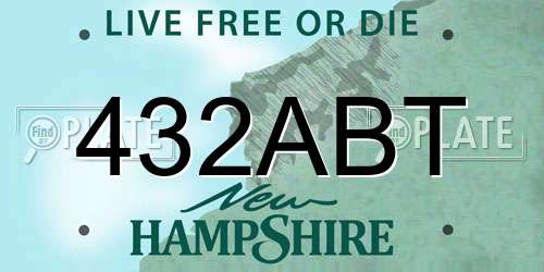 432ABT New Hampshire License Plate