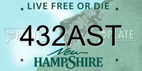 432AST New Hampshire License Plate