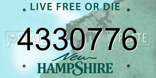 4330776 New Hampshire License Plate