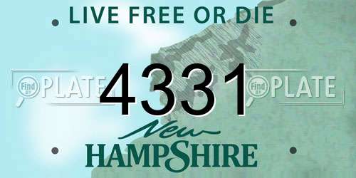 4331 New Hampshire License Plate