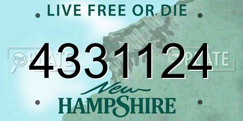 4331124 New Hampshire License Plate