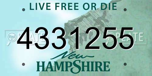 4331255 New Hampshire License Plate