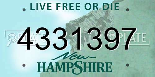4331397 New Hampshire License Plate