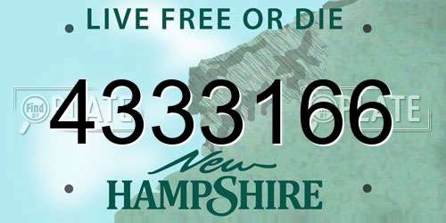4333166 New Hampshire License Plate