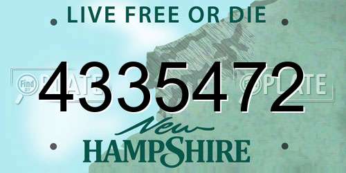 4335472 New Hampshire License Plate