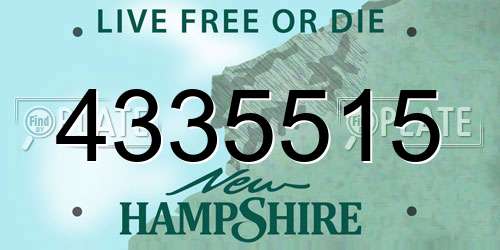 4335515 New Hampshire License Plate