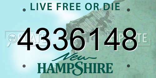 4336148 New Hampshire License Plate