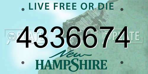 4336674 New Hampshire License Plate