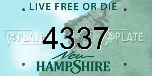 4337 New Hampshire License Plate