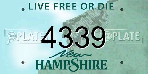 4339 New Hampshire License Plate