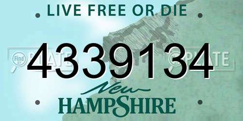 4339134 New Hampshire License Plate