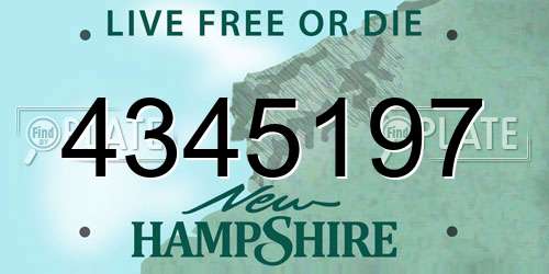 4345197 New Hampshire License Plate