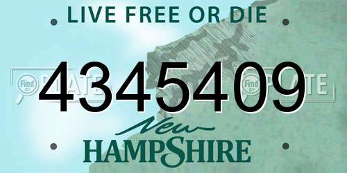 4345409 New Hampshire License Plate
