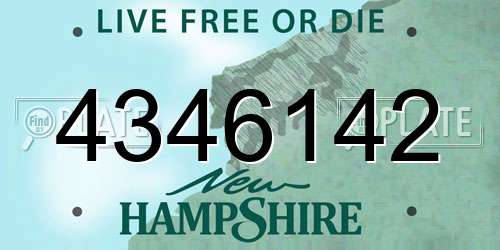 4346142 New Hampshire License Plate