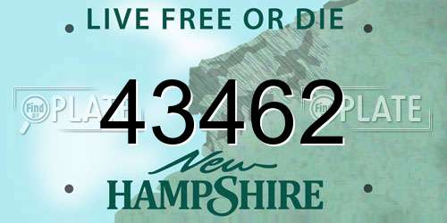 43462 New Hampshire License Plate