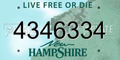4346334 New Hampshire License Plate