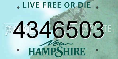 4346503 New Hampshire License Plate