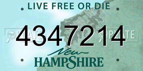 4347214 New Hampshire License Plate