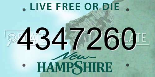 4347260 New Hampshire License Plate