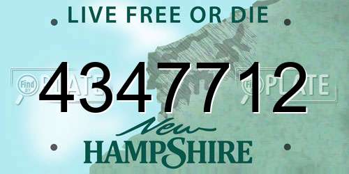 4347712 New Hampshire License Plate