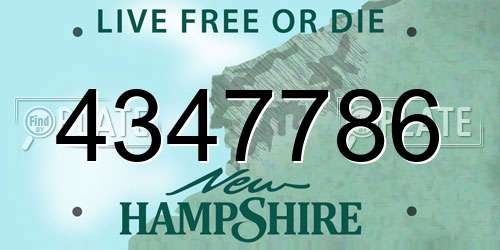 4347786 New Hampshire License Plate