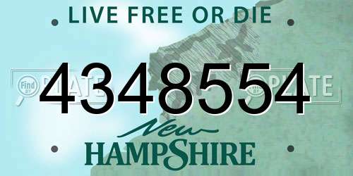 4348554 New Hampshire License Plate