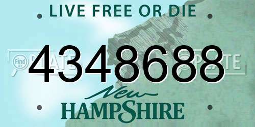 4348688 New Hampshire License Plate