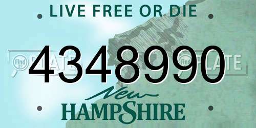 4348990 New Hampshire License Plate