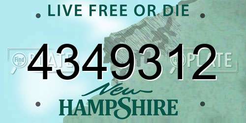 4349312 New Hampshire License Plate