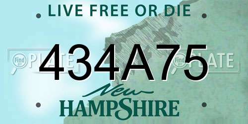 434A75 New Hampshire License Plate