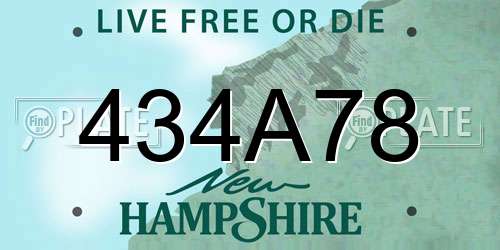 434A78 New Hampshire License Plate