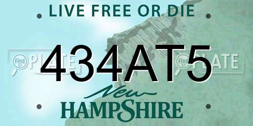 434AT5 New Hampshire License Plate