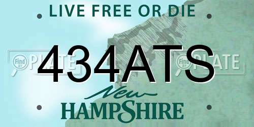 434ATS New Hampshire License Plate